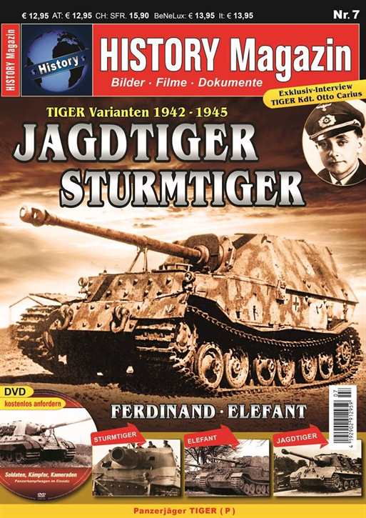 History Magazin Nr. 7 - Jagdtiger - Sturmtiger - Ferdinand - Elefant, inkl. DVD