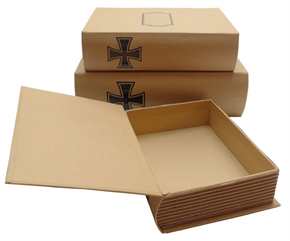 Buch-Box / Geschenk-Box - Eisernes Kreuz - Stahlhelm mit Schwert und Eichenlaub - Box I - handgefertigt