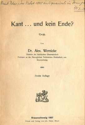 Dr. Alex Wernicke: Kant...und kein Ende?